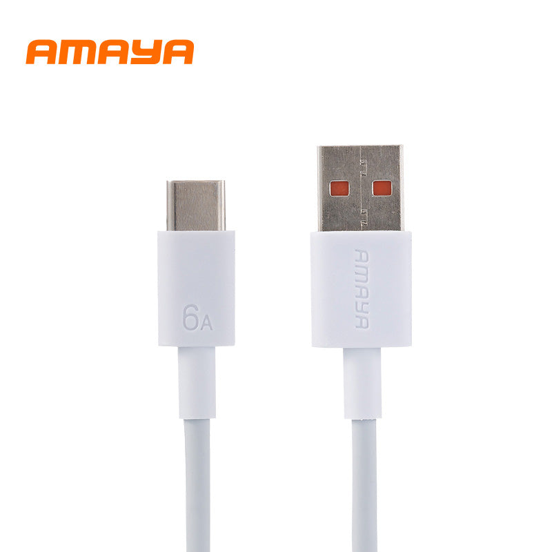 Amaya AM-6A  Type-C Cable 6A Fast Charging Data Cable USB White - Amayakenya