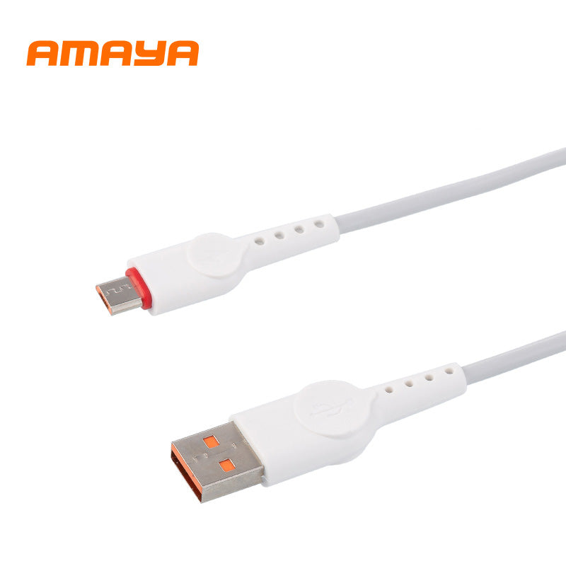Amaya AM-01 Micro USB Cable 3A Fast Charging Data Cable USB White - Amayakenya