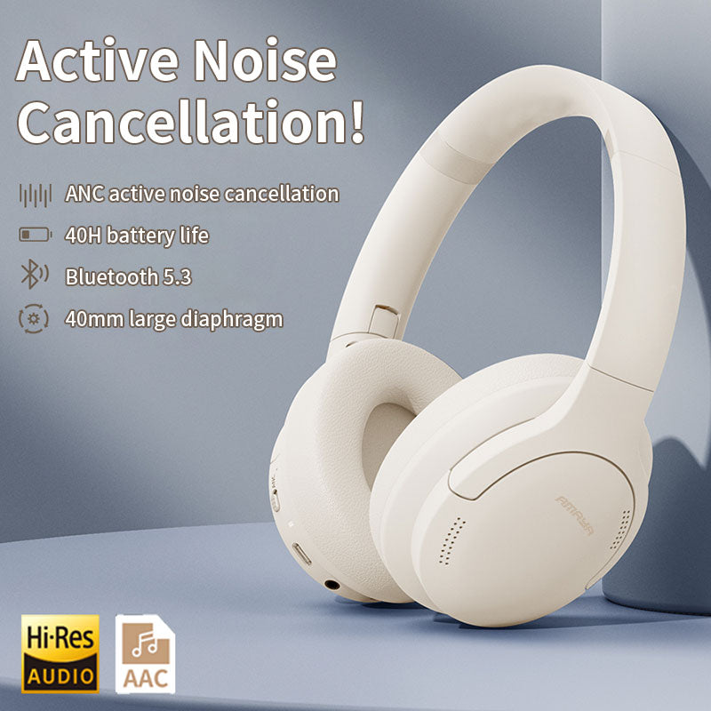 Amaya HD-360BT Active Noise Cancellation (ANC) Over-Ear Wireless Bluetooth Headphones - Amayakenya