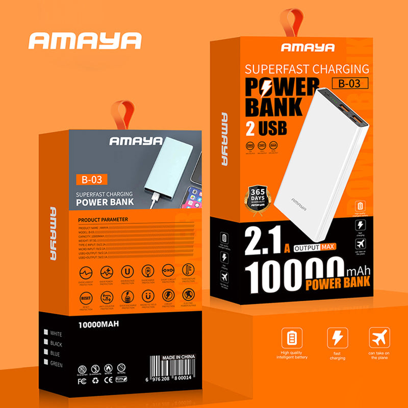 Amaya B-03 power bank 10000mAh fast charging - Amayakenya