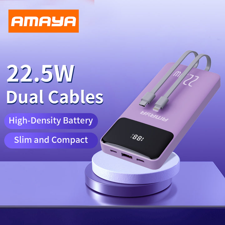 Amaya APW-12 power bank 10000mAh 22.5W super fast charging with 2 lines - Amayakenya