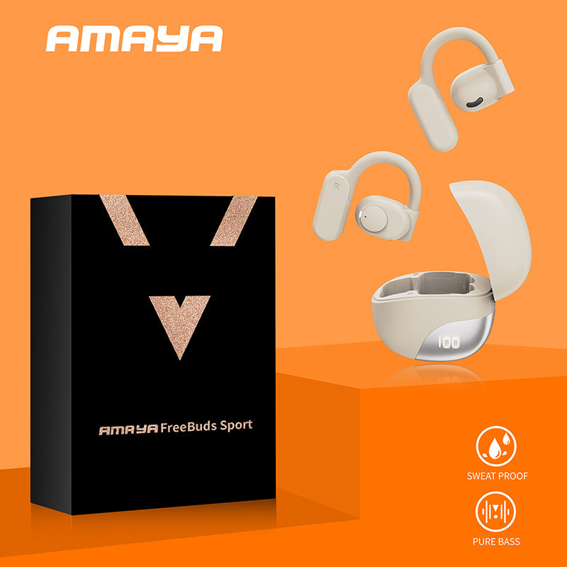 Amaya Freebuds Sport TK02 - Wireless Earphones with Bluetooth 5.3, IPX5 Water Resistance, and Up to 48 Hours of Playback - Amayakenya